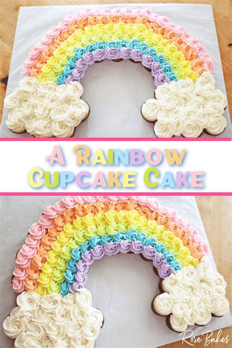 Rainbow cupcake cake - To begin, round white cakes are being used. Go ahead and level the cake sponges, fill them with white buttercream, and stack them up. To stick the cake to the cake board, add buttercream. This white buttercream in a piping bag is also used to ice the cake thoroughly to …